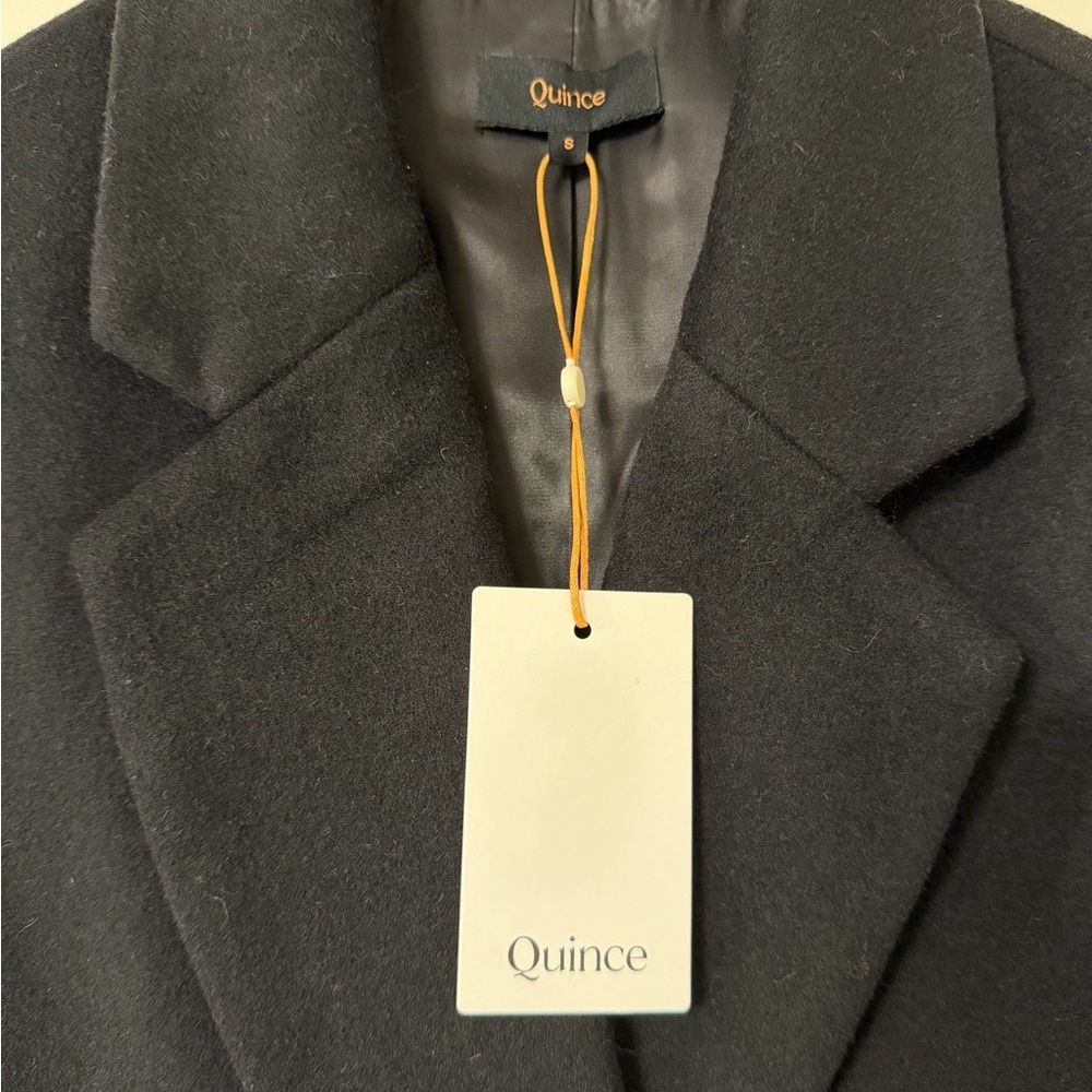 Quince Classic Black Wool Coat - Picture 4 of 6